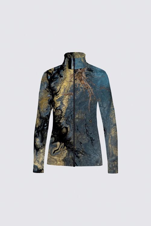 Scuba Knit Full Zip Long Sleeve Active Top