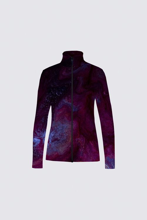 Scuba Knit Full Zip Long Sleeve Active Top