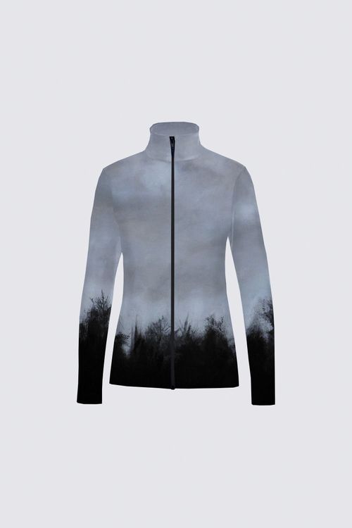 Scuba Knit Full Zip Long Sleeve Active Top