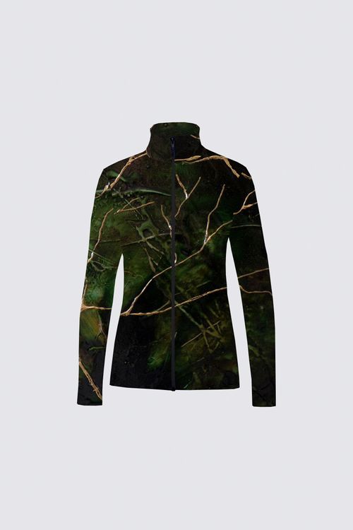 Scuba Knit Full Zip Long Sleeve Active Top