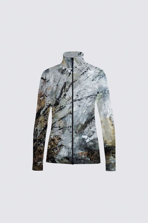 Scuba Knit Full Zip Long Sleeve Active Top