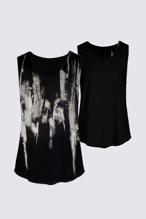 Reversible Sleeveless V-Neck Top