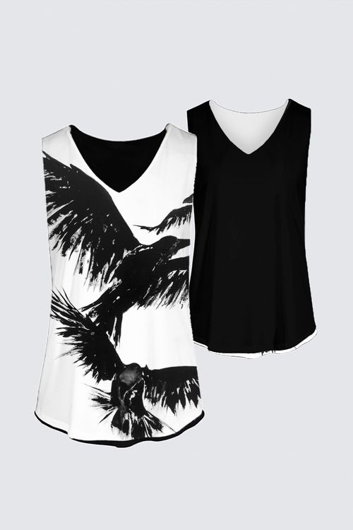 Reversible Sleeveless V-Neck Top