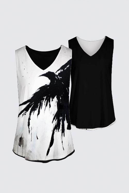 Reversible Sleeveless V-Neck Top