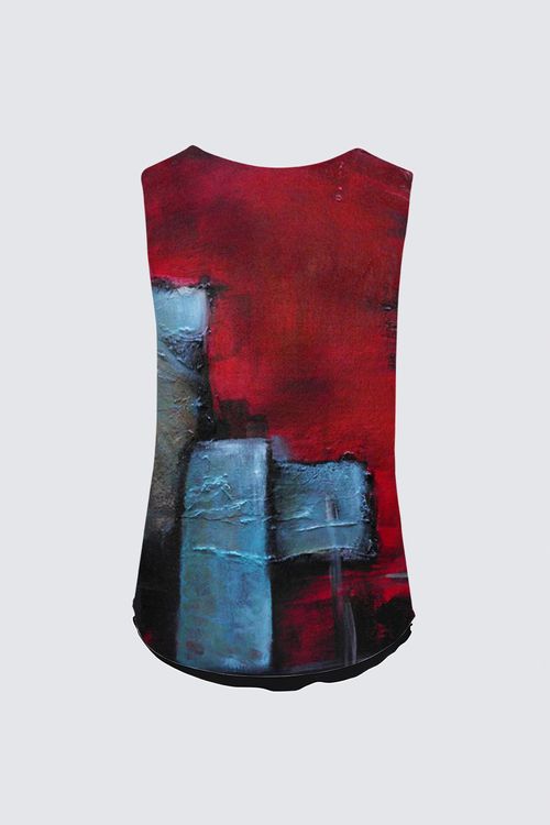 Reversible Sleeveless V-Neck Top