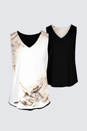 Reversible Sleeveless V-Neck Top