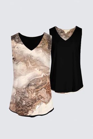 Reversible Sleeveless V-Neck Top