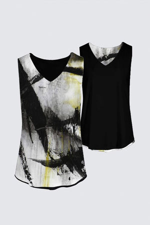 Reversible Sleeveless V-Neck Top