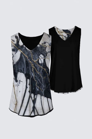 Reversible Sleeveless V-Neck Top