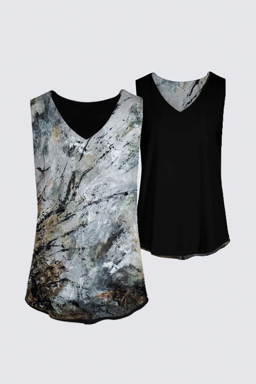 Reversible Sleeveless V-Neck Top