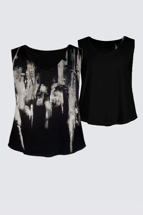 Curve Reversible Sleeveless V-Neck Top