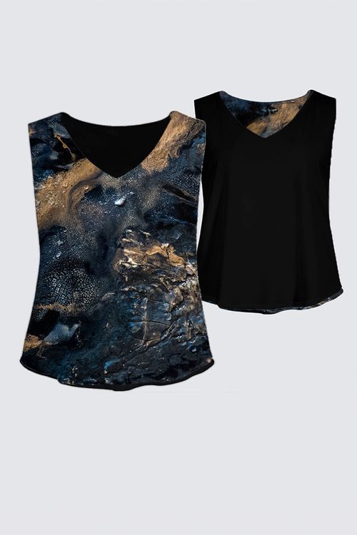 Curve Reversible Sleeveless V-Neck Top