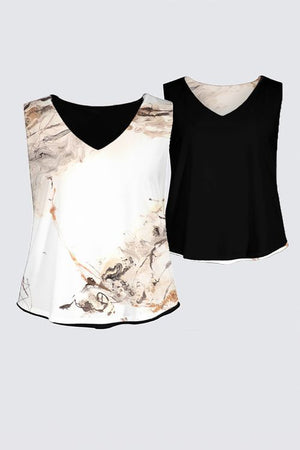 Curve Reversible Sleeveless V-Neck Top