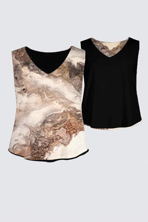 Curve Reversible Sleeveless V-Neck Top