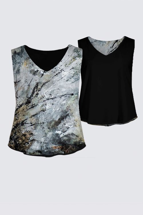 Curve Reversible Sleeveless V-Neck Top