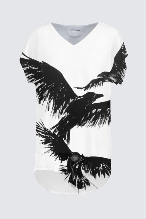 Short Sleeve V-Neck Chiffon Top