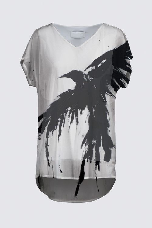Short Sleeve V-Neck Chiffon Top