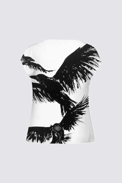 Drape Neck Cap Sleeve Tee