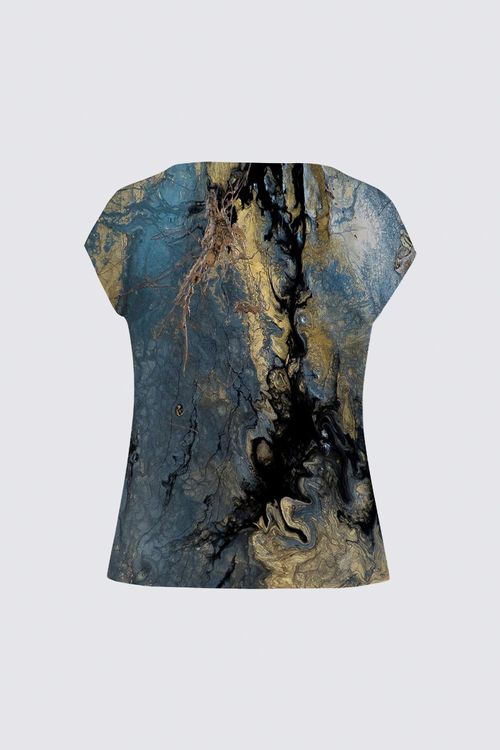 Drape Neck Cap Sleeve Tee