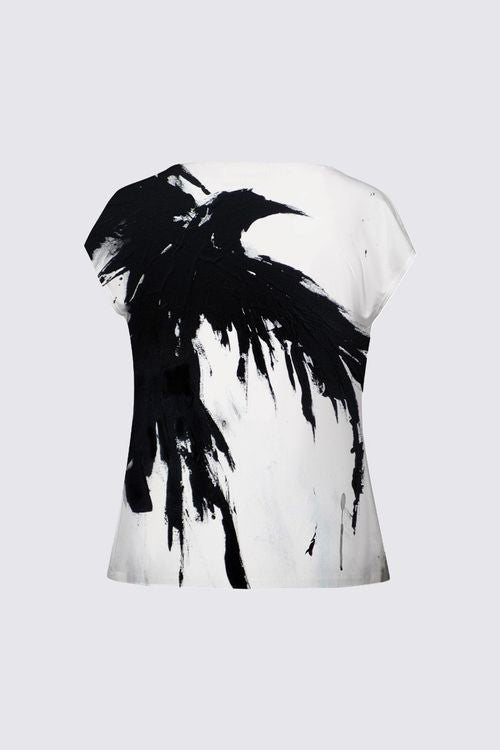 Drape Neck Cap Sleeve Tee