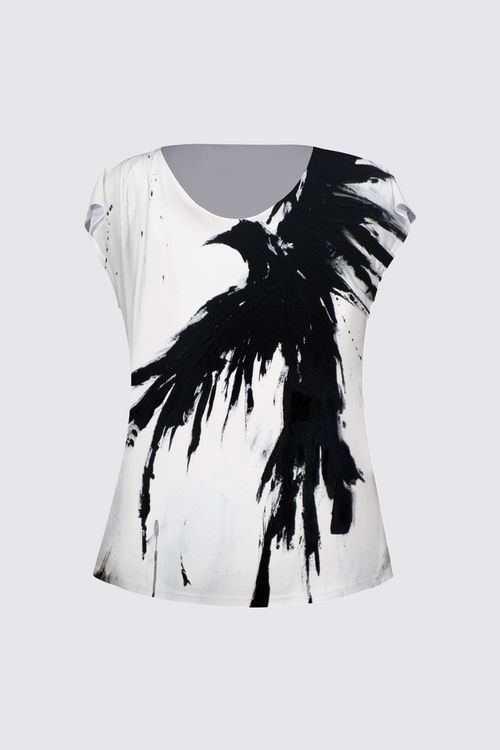 Drape Neck Cap Sleeve Tee