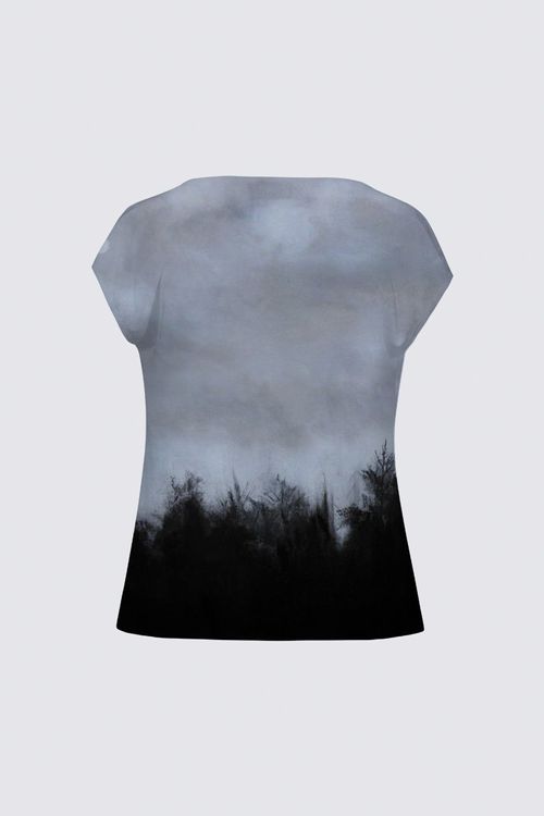 Drape Neck Cap Sleeve Tee