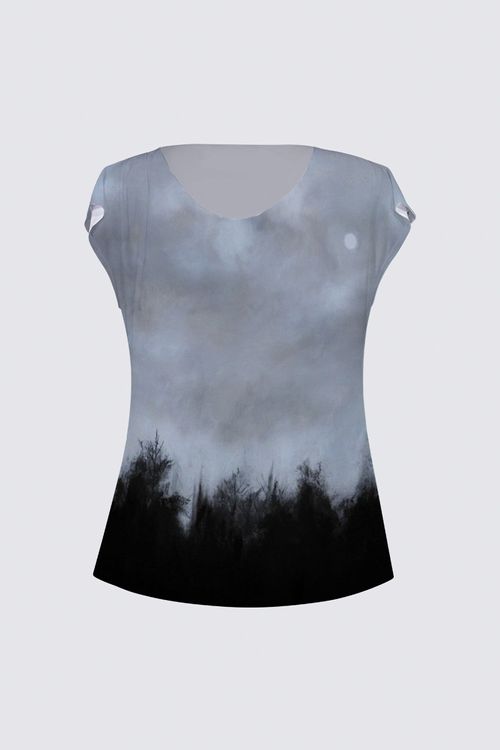 Drape Neck Cap Sleeve Tee