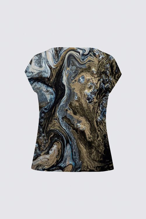 Drape Neck Cap Sleeve Tee