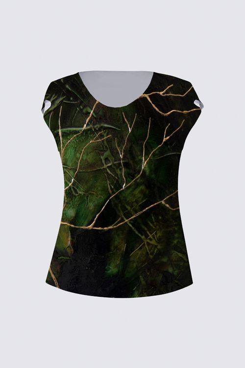 Drape Neck Cap Sleeve Tee