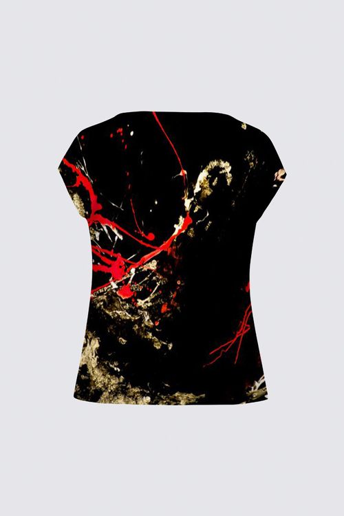 Drape Neck Cap Sleeve Tee