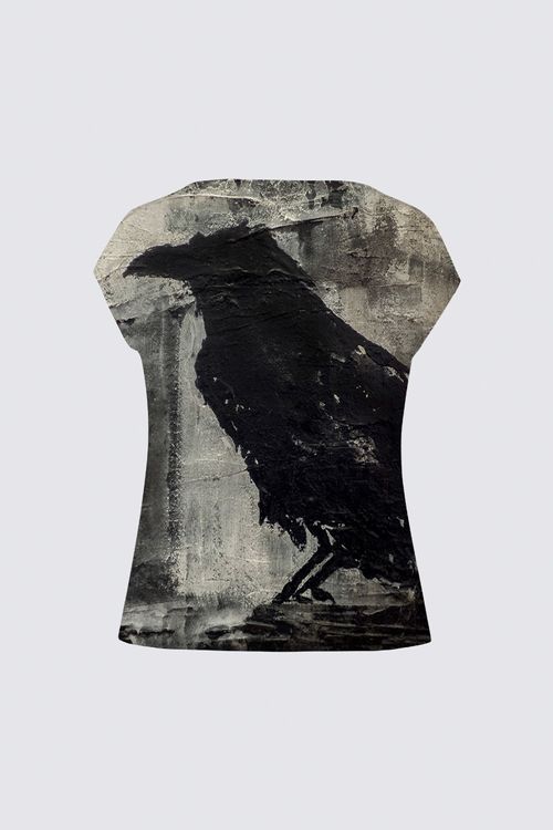 Drape Neck Cap Sleeve Tee