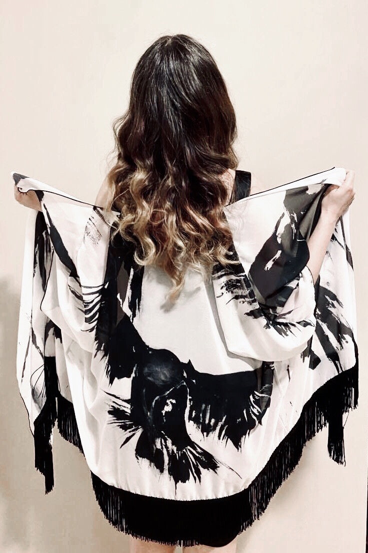 Draped Cover Up With Fringe