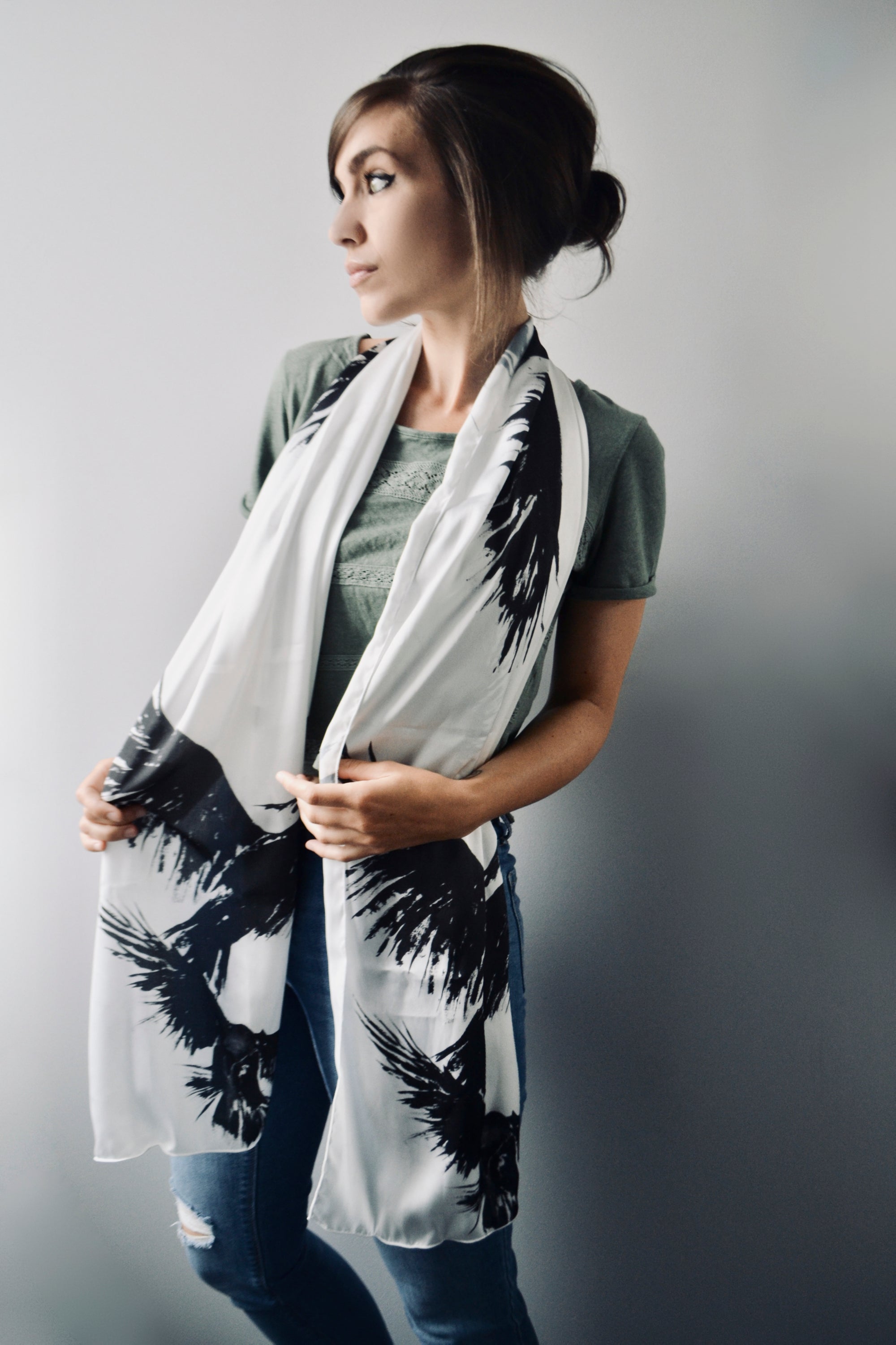 Crow Long Scarf