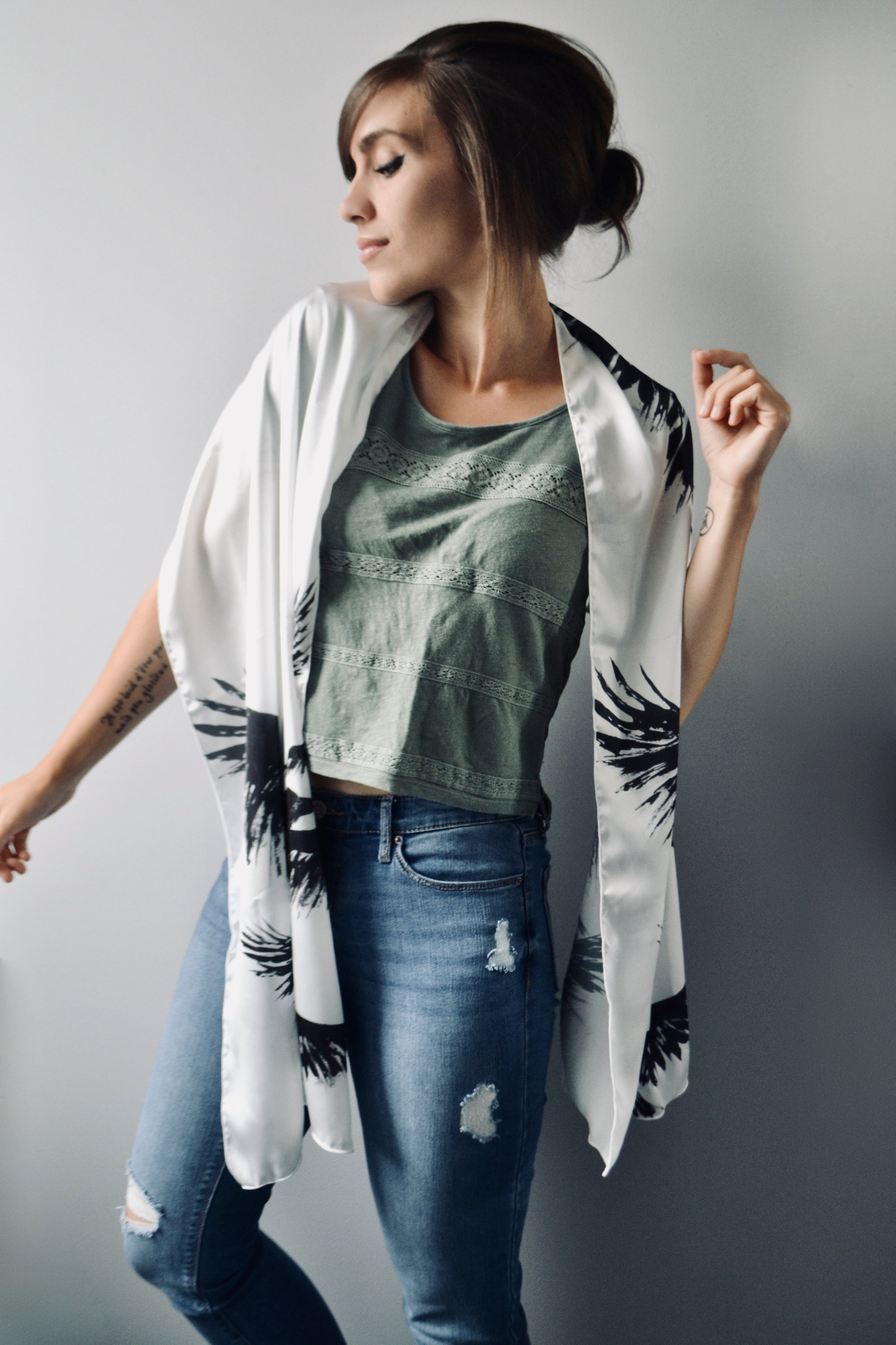 Crow Long Scarf