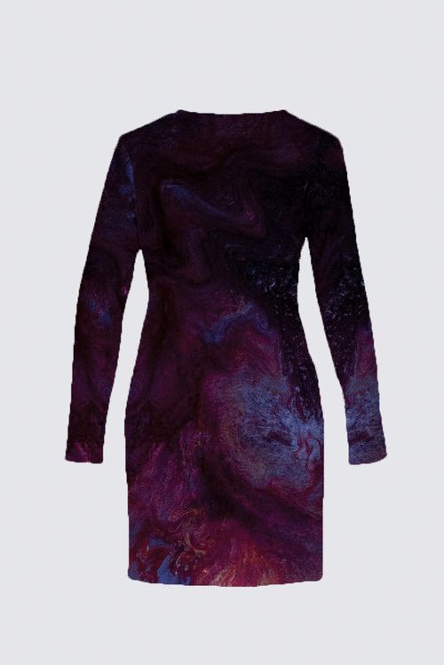 Curve Long Sleeve Brushed Knit Midi Dress