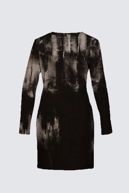 Curve Long Sleeve Brushed Knit Midi Dress