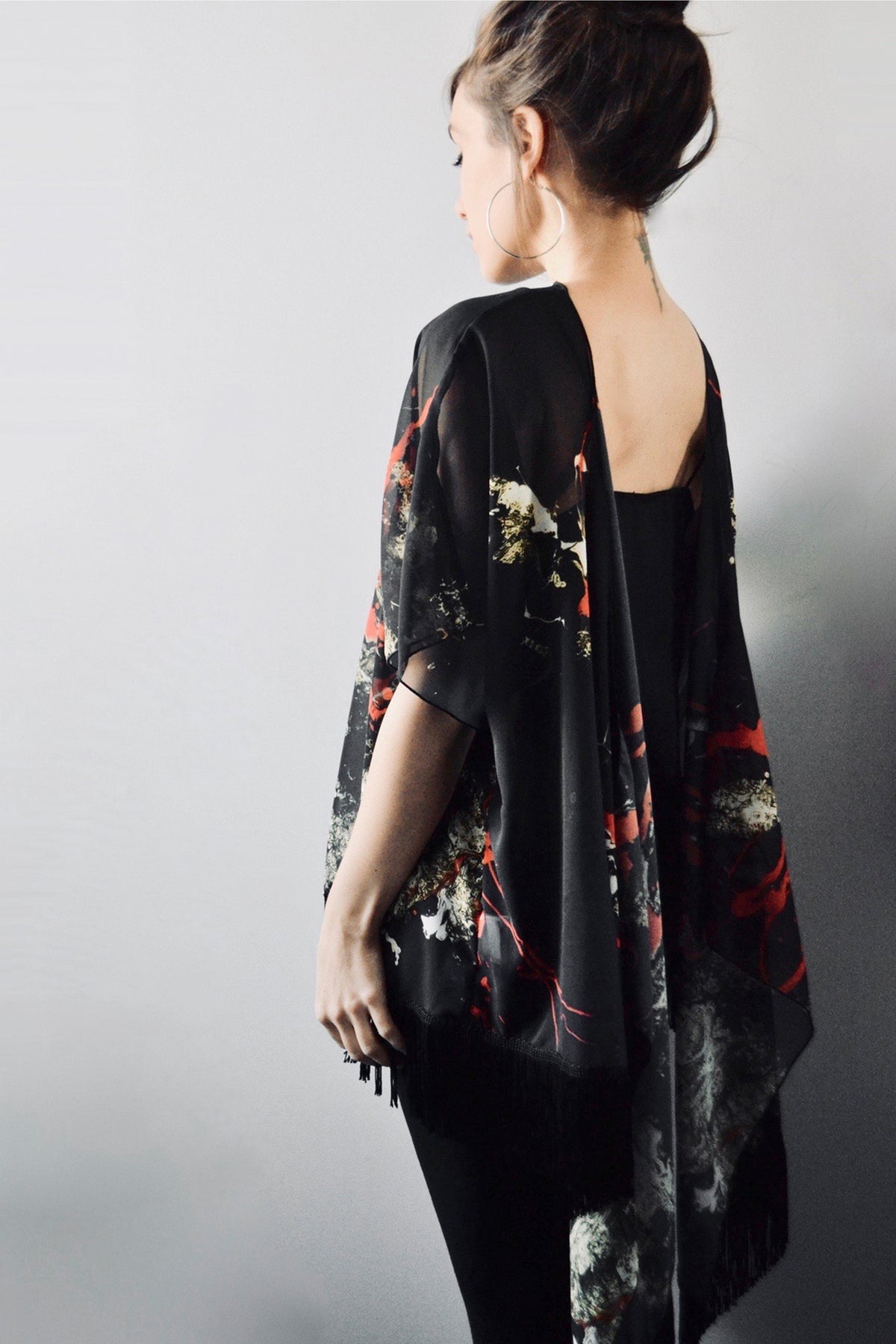 Draped Cover Up With Fringe