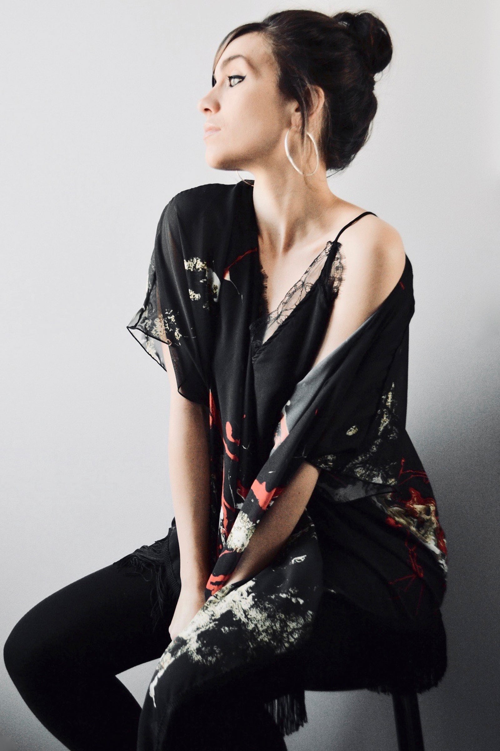 Draped Cover Up With Fringe