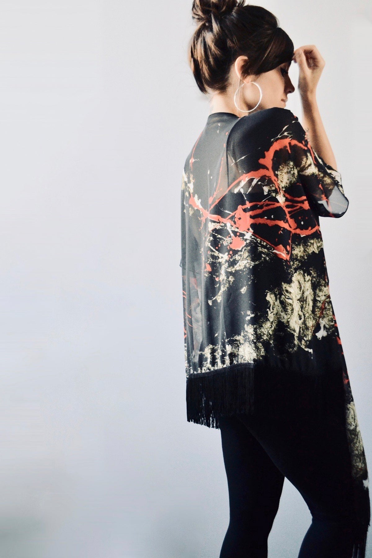 Draped Cover Up With Fringe