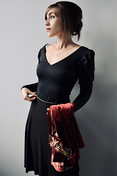 Blue, rust orange and purple abstract print reversible short skirt, little black skirt, above the knee skirt, two layer skirt