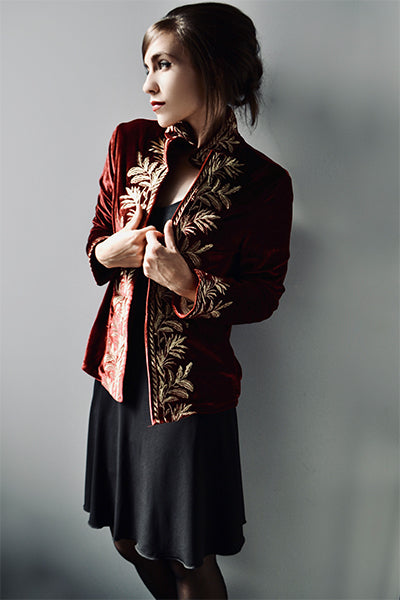 Blue, rust orange and purple abstract print reversible short skirt, little black skirt, above the knee skirt, two layer skirt