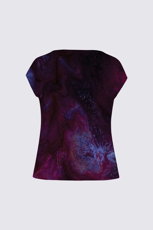 Drape Neck Cap Sleeve Tee