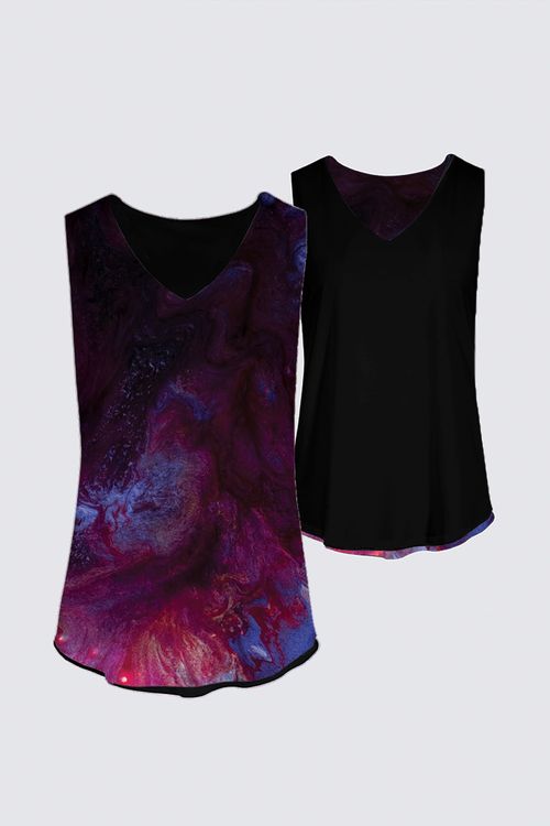 Reversible Sleeveless V-Neck Top