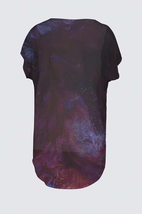 Short Sleeve V-Neck Chiffon Top