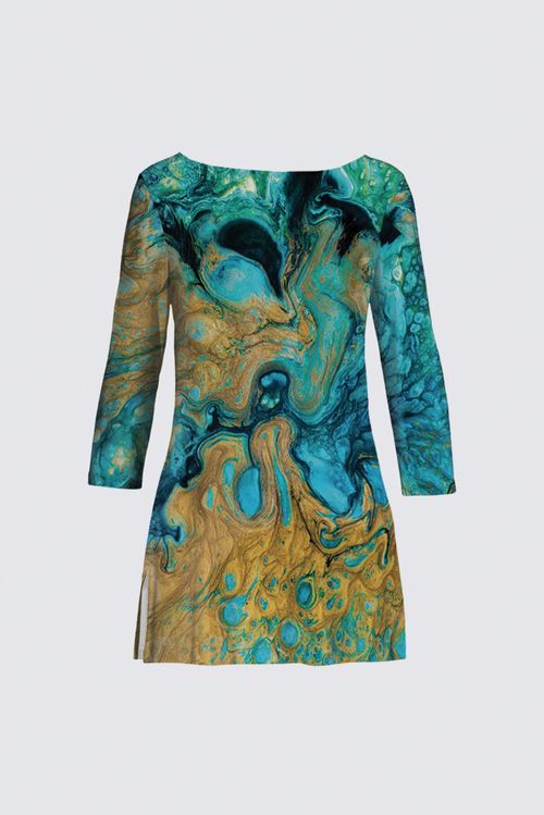 Boat Neck Long Sleeve Tunic