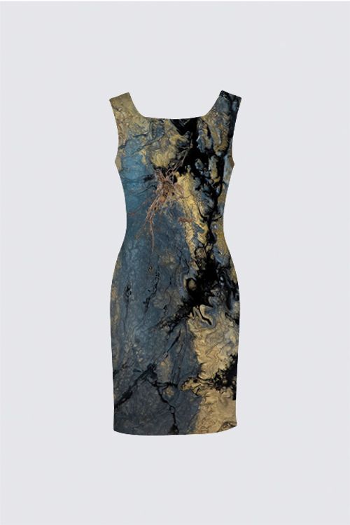 Sleeveless Square Neckline Dress