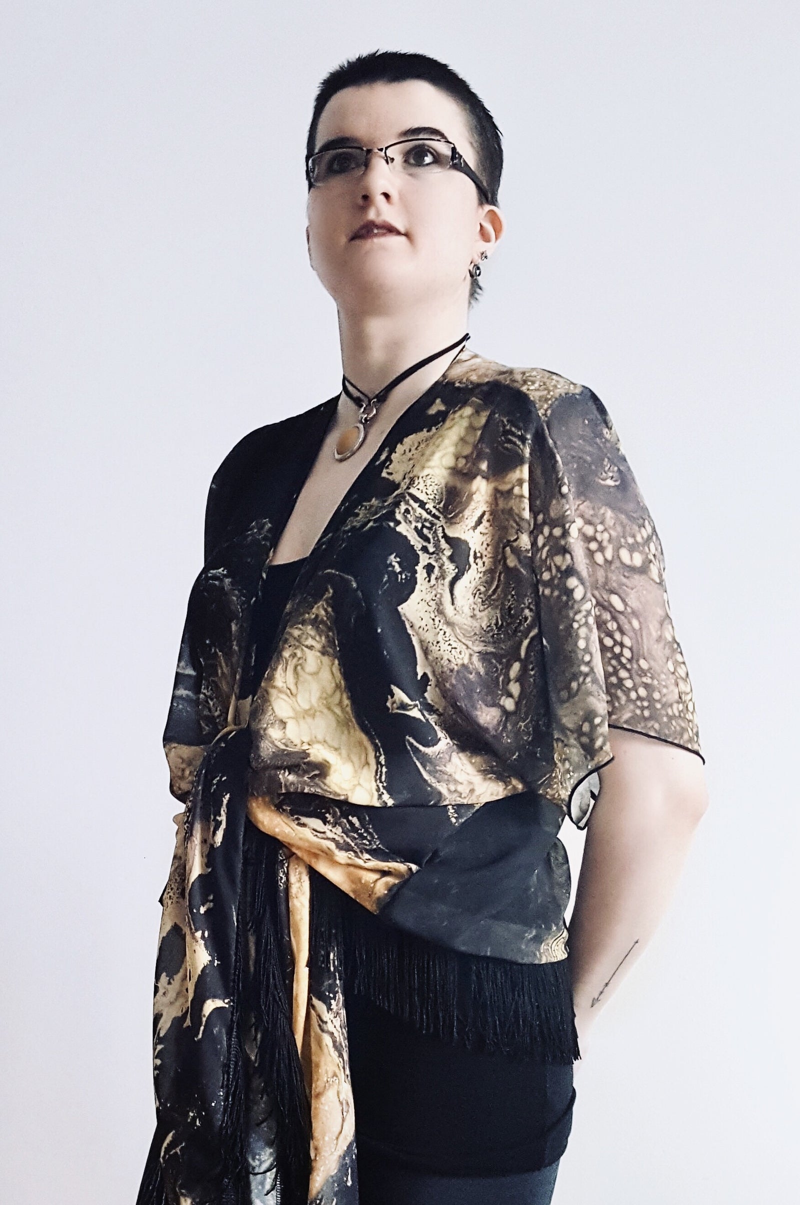 Draped Cover Up With Fringe