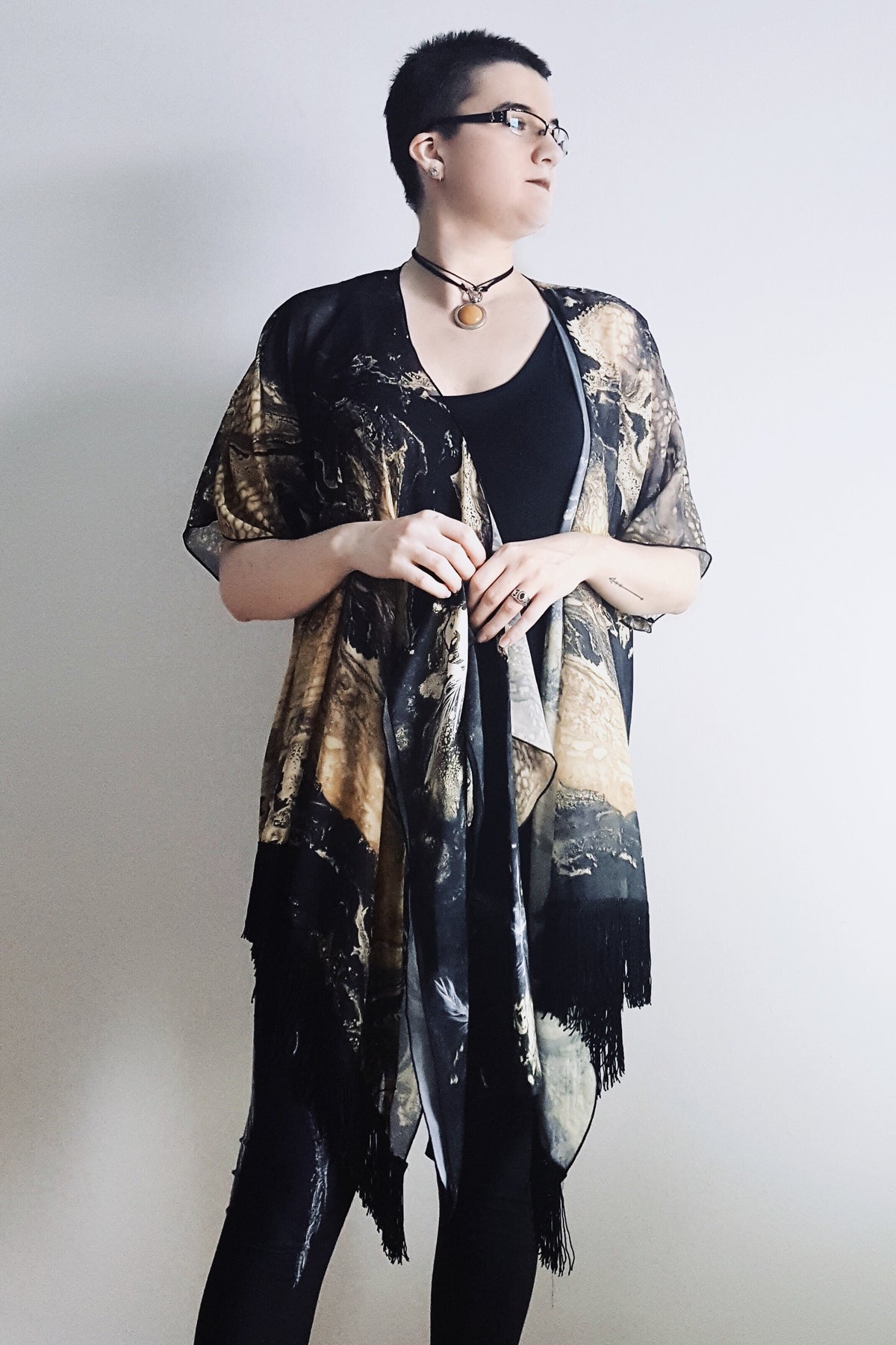 Draped Cover Up With Fringe