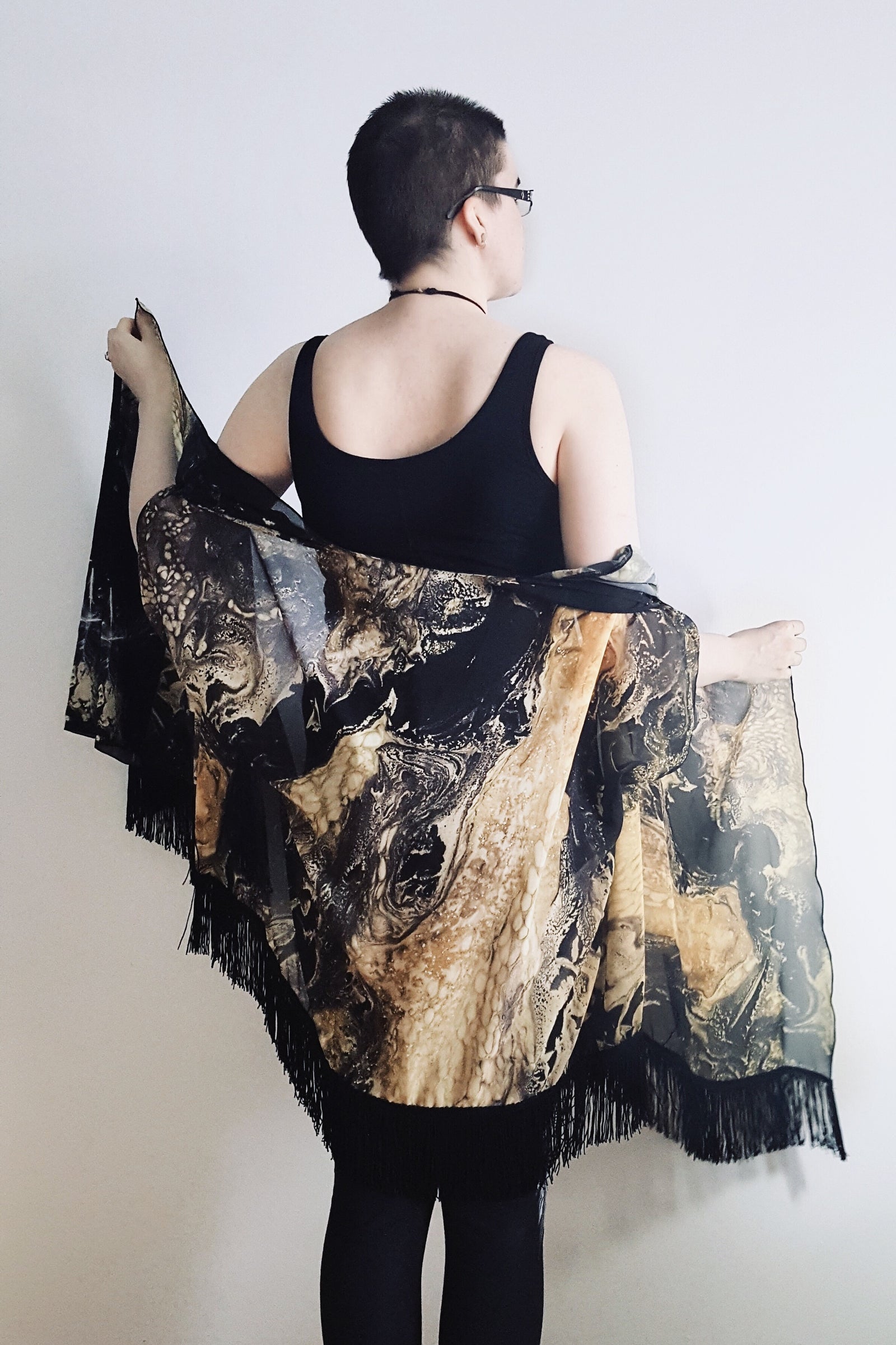 Draped Cover Up With Fringe