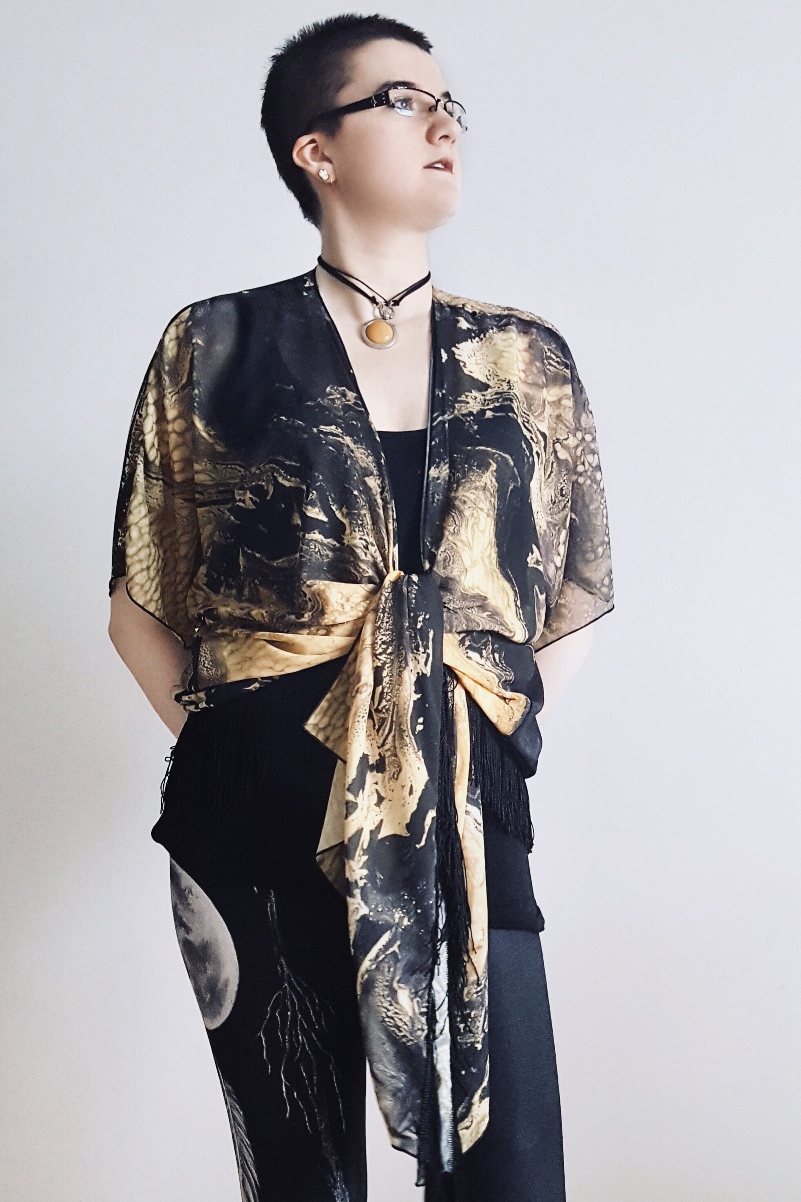 Draped Cover Up With Fringe